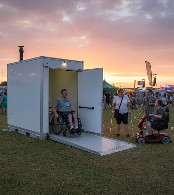accessible festival shower pods hire oxfordshire